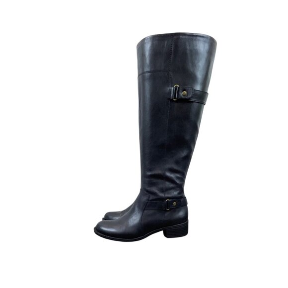 Easy Spirit Black Leather Knee-High Zip Up Closure Eslabarca Riding Boots Sz 6M - Picture 5 of 12